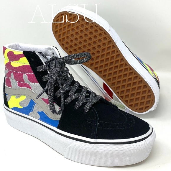 💖MEGA SALE💖VANS SK8-HI Platform After Dark Camo Suede Women's Size VN0A3TKNTUR - Picture 6 of 10